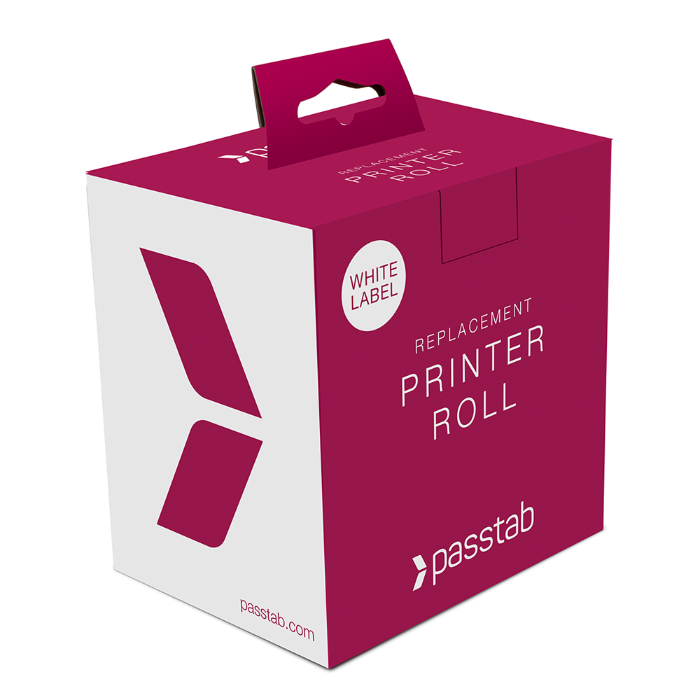 Passtab Printer Label (Sticky) Roll (White)