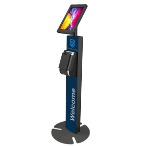 Custom Branded Enclosed iPad Floor Stand with Printer Mount