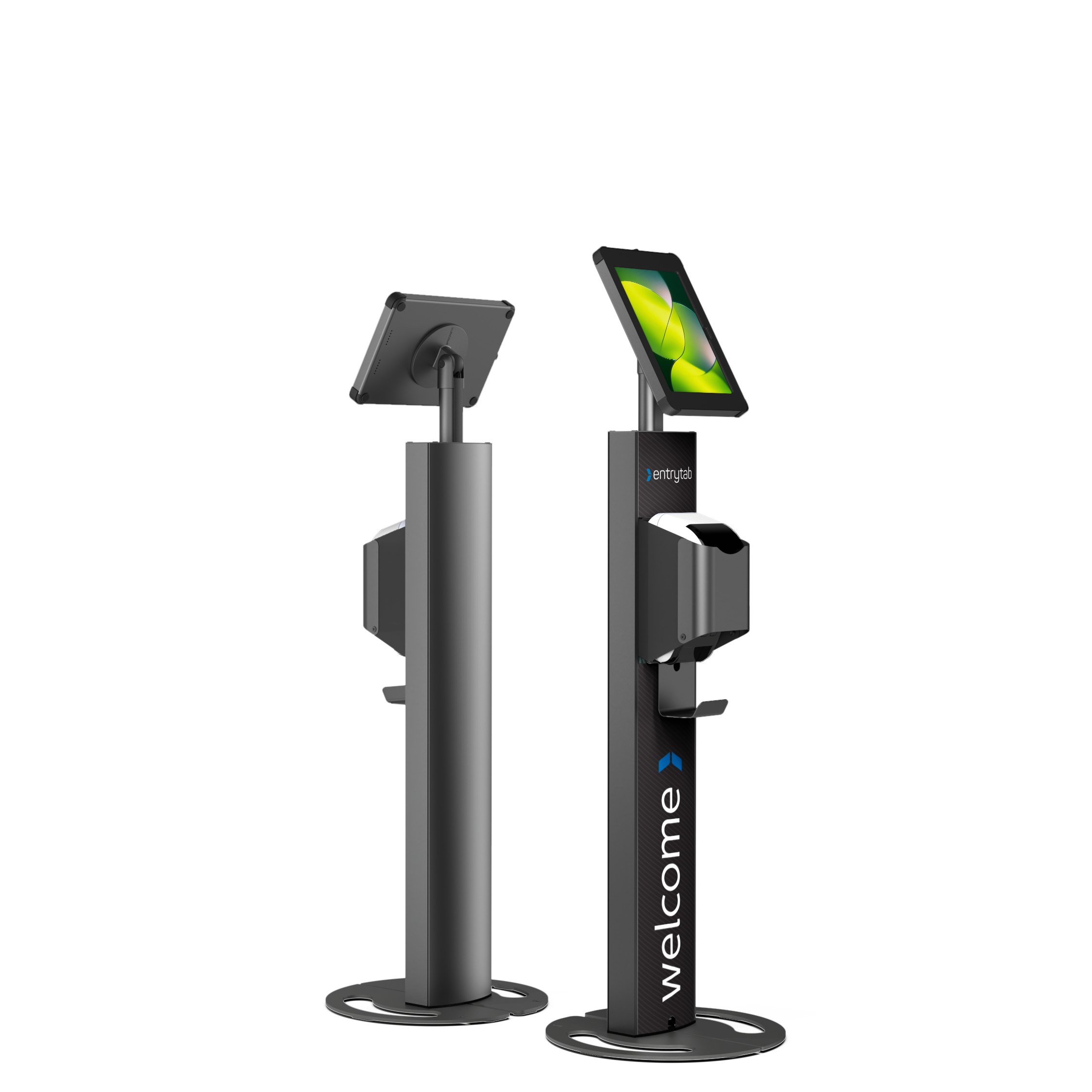 Entrytab Enclosed iPad Floorstand with Printer Mount