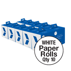BULK & SAVE 10 x Entrytab Printer Paper (Not Sticky) Roll (White)